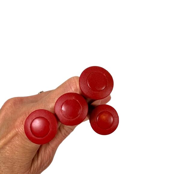 Fondue Skewers Set of 4 Dipping Fork Red Silver Minimalist Colorful Simple MCM - Picture 8 of 10